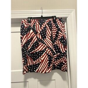 Vintage Women’s Size 14 American Flag Red White Blue July 4th Patriotic Skirt